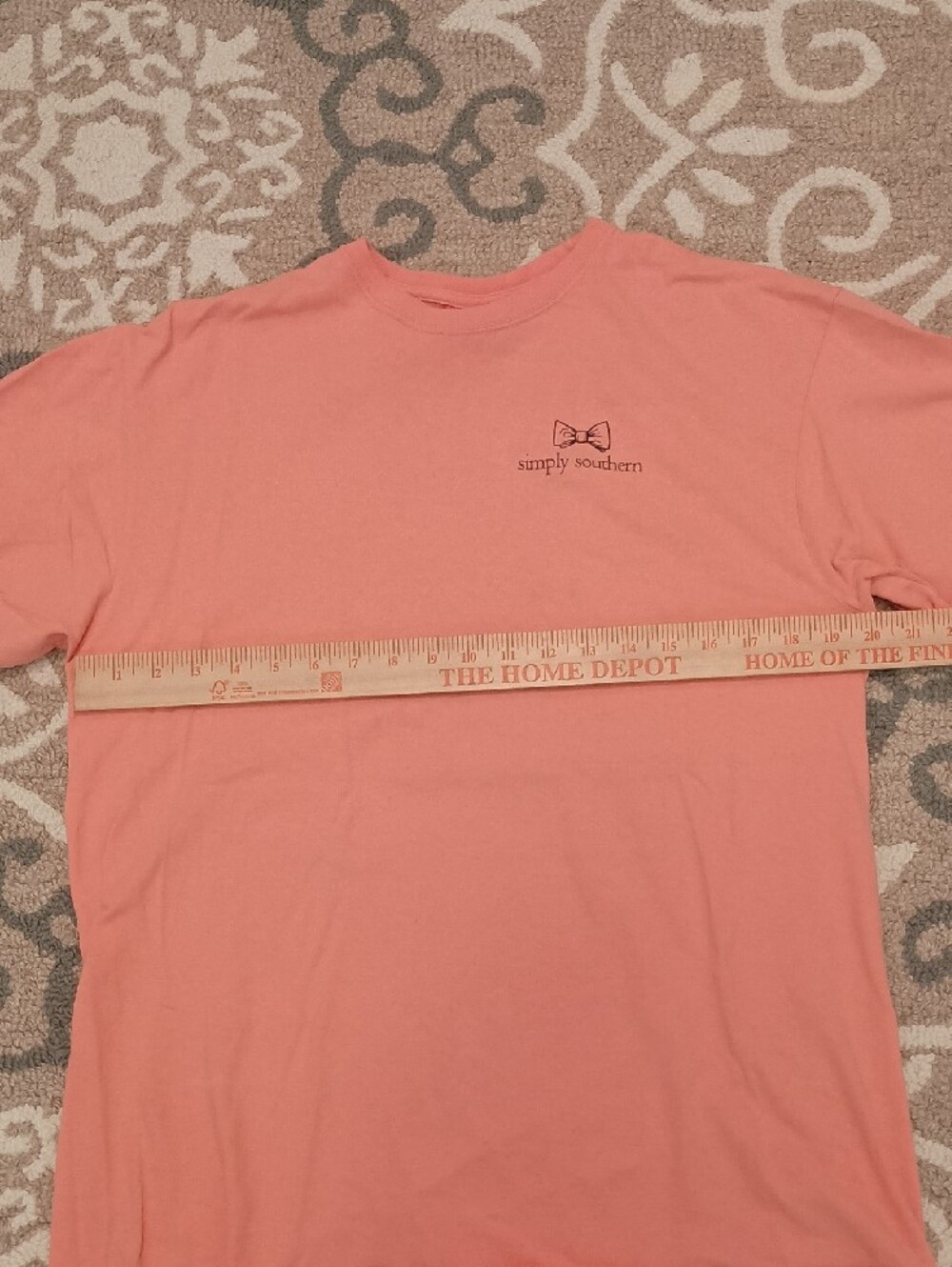 Simply Southern Coral Tee with Pink & Blue Western Graphic - Picture 3 of 3